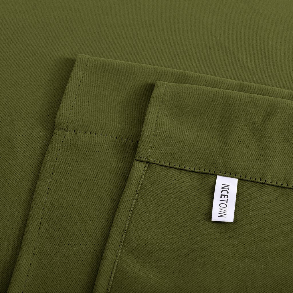 NICETOWN Short Blackout Curtain - Tie Up Shade for Window Thermal Insulated Room Darkening Rod Pocket Panel for Kitchen Christma